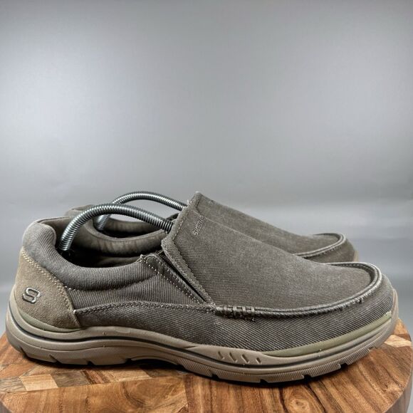 Skechers Mens Expected Avillo Khaki Slip On Sneaker Loafer 64109 Size 11 US - Picture 1 of 8